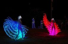 Десятки светящихся фонариков плыли по озеру как символ заветной мечты 