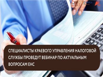 Специалисты краевого управления налоговой службы проведут вебинар по актуальным вопросам ЕНС